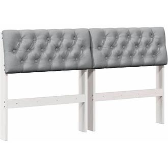vidaXL Cabecero Tapizado Gris Claro 150 Cm Madera De Pino Macizo Vidaxl
