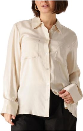 Gestuz Silke GZ Zijden Blouse - Dames - Overhemden - Beige - XL - Overhemden