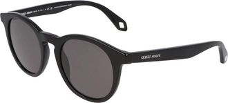 Armani Ronde Acetaat Zonnebril - unisex - Zonnebrillen - Zwart - 50 MM - Accessoires