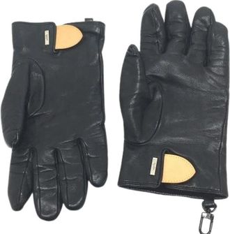 Louis Vuitton Pre-owned Cashmere gloves - Dames - Vintage Accessoires - Zwart - ONE Size - Leer - Vintage