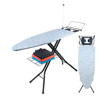 Relaxdays Relaxdays Tabla De Planchar Regulable En 4 Alturas (alxanxf) 149x46x97 Cm, Superficie 123x46 Cm, Acero, Blanco/gris