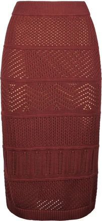 Max Mara Midi Skirts, female, Brown, Size: XS Gonna in maglia