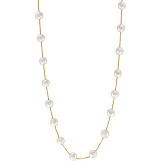 Effy 14K Yellow Gold Freshwater Pearl 18 Station Necklace in 14K Gold at Nordstrom