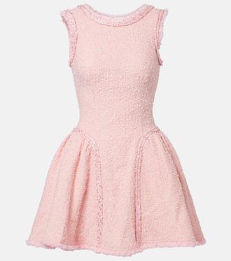 Self Portrait Sequined boucl&eacute; tweed minidress