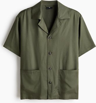 H&M Freizeithemd in Relaxed Fit - Green
