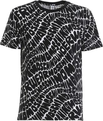 Moschino Logo Pattern Allover Iconica T-Shirt - Heren - T-shirts - Veelkleurig - M - Katoen - Tops