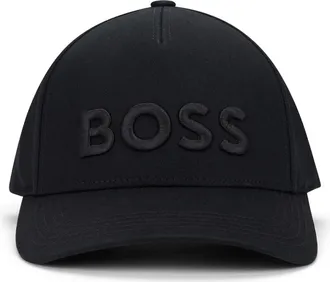 HUGO BOSS Hugo, Caps, male, Black, Size: ONE SIZE Cotton Cap with Embroidered Logo