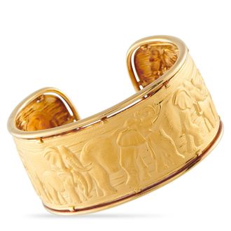 Carrera y Carrera 18K Yellow Gold Elephant Cuff Bracelet CA17-061926