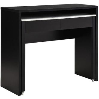 Vente-Unique Scrivania consolle allungabile con 2 cassetti Nero ed effetto marmo Bianco - LOAVIA
