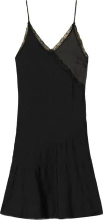 Twin-Set Abito con bordo in pizzo - Nero