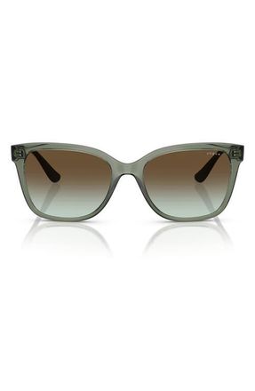 Vogue Eyewear 54mm Gradient Pillow Sunglasses in Green Brown at Nordstrom