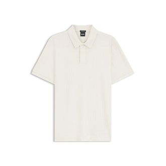 BOSS Geometric-jacquard polo shirt in cotton