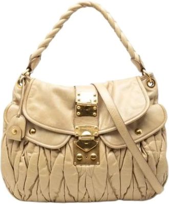 Miu Miu Pre-owned Shoulder Bags, female, Beige, Size: ONE SIZE Pre-owned The Coffer Shoulder Bag