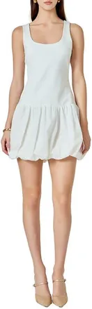 endless rose Bubble Hem Sleeveless Minidress in White at Nordstrom, Size Medium