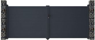 Vente-Unique Vente-unique - Cancello a battente L397 x H166 cm Alluminio pieno Antracite - nazario