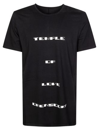 Rick Owens Level T Black Distorted Text Cotton T-Shirt