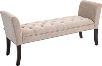 HOMCOM Panca Fondo Letto Imbottita in Poliestere e Legno 141x44x65 cm Beige - Homcom