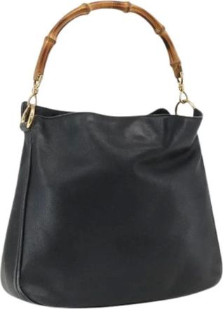 Gucci Pre-owned Handbags, female, Black, Size: ONE SIZE Pre-owned Vintage Leather Handbag