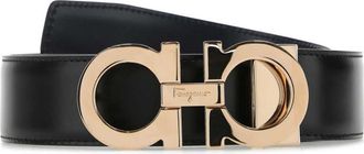 Ferragamo Black Golden Logo Belt