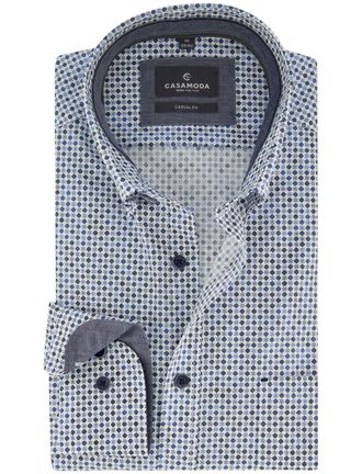 Casamoda Casa Moda shirt wit print donkerblauw casual fit