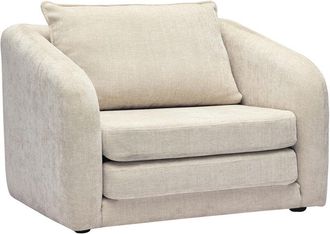 Miliboo Sill&oacute;n Convertible En Tejido Efecto Terciopelo Texturizado Beige Mahaut