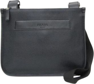 Prada Pre-owned 2Vh 047 Messenger Bag - Heren - Vintage Schoudertas - Zwart - ONE Size - Leer - Vintage