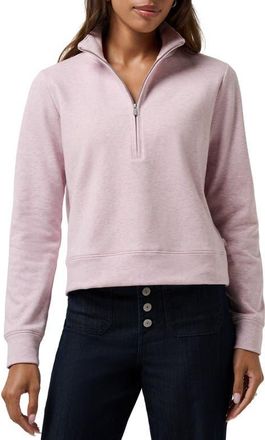 Travis Mathew Cloud Half Zip Pullover in Heather Violet Ice at Nordstrom, Size X-Small