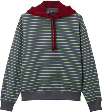 Tout &agrave; Coup Gestreepte sweater met ronde hals - Grijs