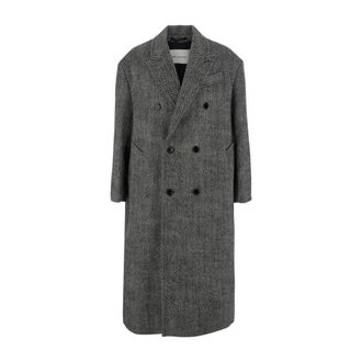 Ami Lange Double-Breasted Woljas - Heren - Mantel - Grijs - M - Wol - Jassen