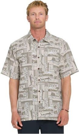 Quiksilver East Cape Short Sleeve Shirt in Moonbeam at Nordstrom, Size Xx-Large