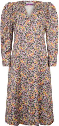 Philosophy di Lorenzo Serafini Gebloemde Midi Jurk - Dames - Casual kleedjes - Veelkleurig - 2XL - Katoen - Kleedjes