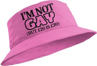 Generic Funny Gay Bucket Hat Im Not Gay But 20 is 20 (UK, Alpha, L, Pink)