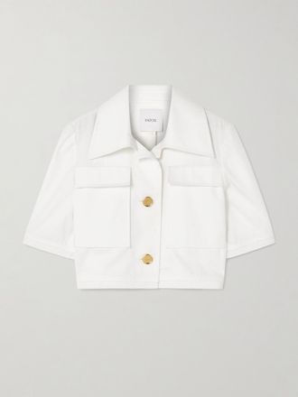 Patou Giacca Cropped In Twill Di Cotone - Bianco
