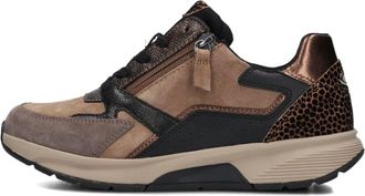 Gabor Schoenen, Dames, Bruin, 43 EU, Su&egrave;de, Luipaardprint Lage Top Sneakers