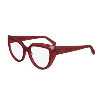 Ferragamo SF2984613 Cat-Eye Transparent Red Eyeglasses - Red