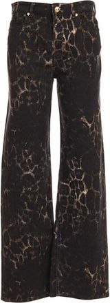 Roberto Cavalli Wijde Jeans - Dames - Jeans - Bruin - Maat: W28