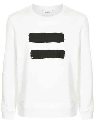 Ports V Sweater met tekst - Wit
