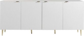Vente-Unique 4 - Door Buffet - MDF & Steel - White & Gold - YESINIA