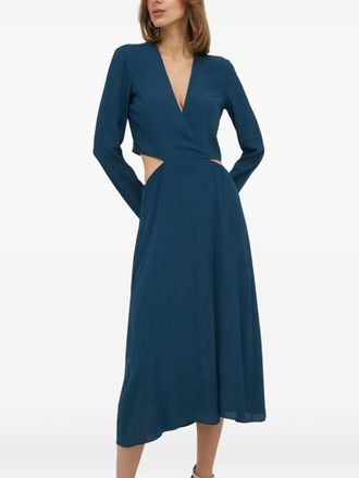 Patrizia Pepe Uitgesneden midi-jurk - Blauw