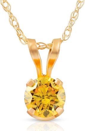 Pompeii3 1/4Ct Fancy Canary Yellow Diamond Lab Grown Pendant 14k Yellow Gold Necklace