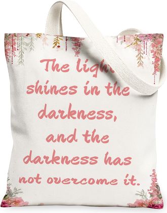 Generic Floral Canvas Tote Bags, Elegant Flower Pattern Reusable Grocery Bags, Vintage Lightweight Washable Shoulder Strap Canvas F, White, 13x15 Inch