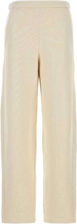 Max Mara Rechte broek - Dames - Straight fit broeken - Wit - S - Katoen - Broeken