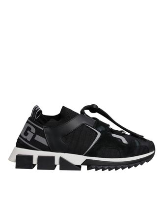 Dolce & Gabbana Zwarte Mesh Sorrento Trekking Sneakers Schoenen