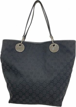 Gucci Black Canvas Tote Bag (Pre-Owned)