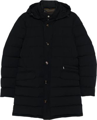 Moorer hooded quilted coat - Blue