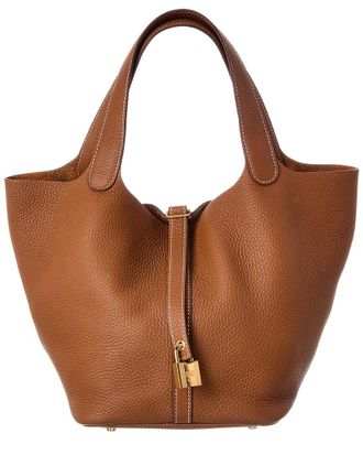 Herm&egrave;s Brown Taurillon Clemence Picotin 22 (Authentic Pre-Loved)