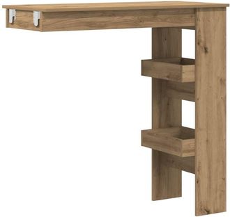 vidaXL Mesa de bar de pared contrachapada roble artisan 102x45x103,5cm Vidaxl