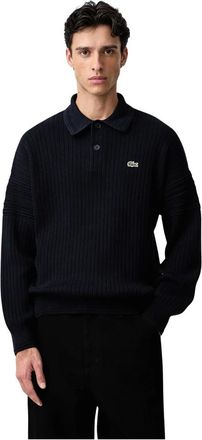Lacoste Gebreide trui met polokraag - Heren - Truien - Blauw - Maat: L Katoen