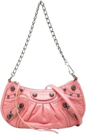Balenciaga Pre-owned Le Cagole Shoulder Bag - Dames - Vintage Schoudertas - Roze - ONE Size - Leer - Vintage