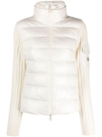 Moncler Cardigan con zip - Bianco